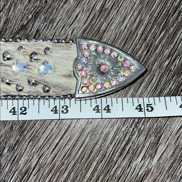 Western Wear Rhinestone Embellished Leather Belt (M?) - Picture 10 of 10